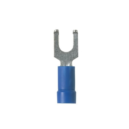 Panduit Ring Terminal, #10 Stud Size, 14 AWG, 600 V, Vinyl Insulated, Blue, 1000 PK PV14-10FF-M